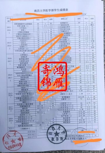 南昌大学本科出国留学中英文成绩单打印案例