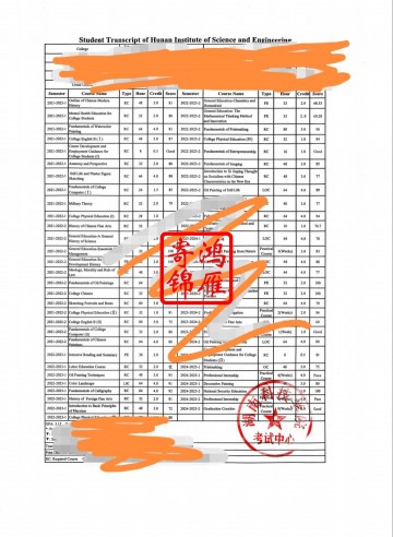 湖南科技学院出国留学中英文成绩单打印案例