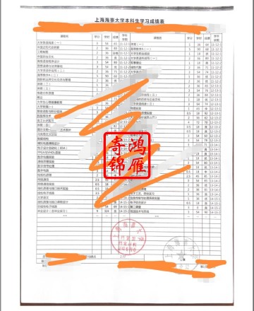 上海海事大学出国留学中英文成绩单打印案例