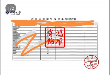 西南大学网络教育毕业生中英文成绩单打印案例