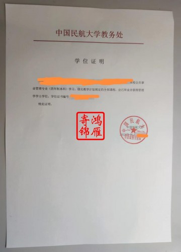 中国民航大学本科学位证明打印案例