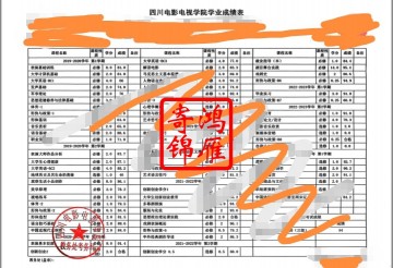 四川电影电视学院出国留学中英文成绩单打印盖章案例