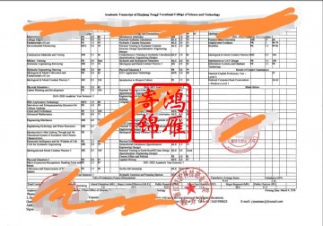 浙江同济科技职业学院出国留学中英文成绩单打印案例