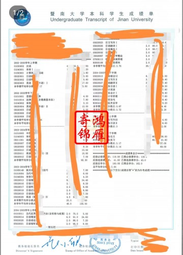 暨南大学本科中英文成绩单打印案例