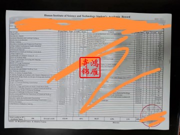 湖南理工学院本科中英文成绩单打印案例