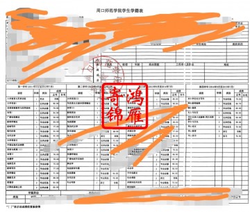 周口师范学院出国留学中文成绩单打印案例