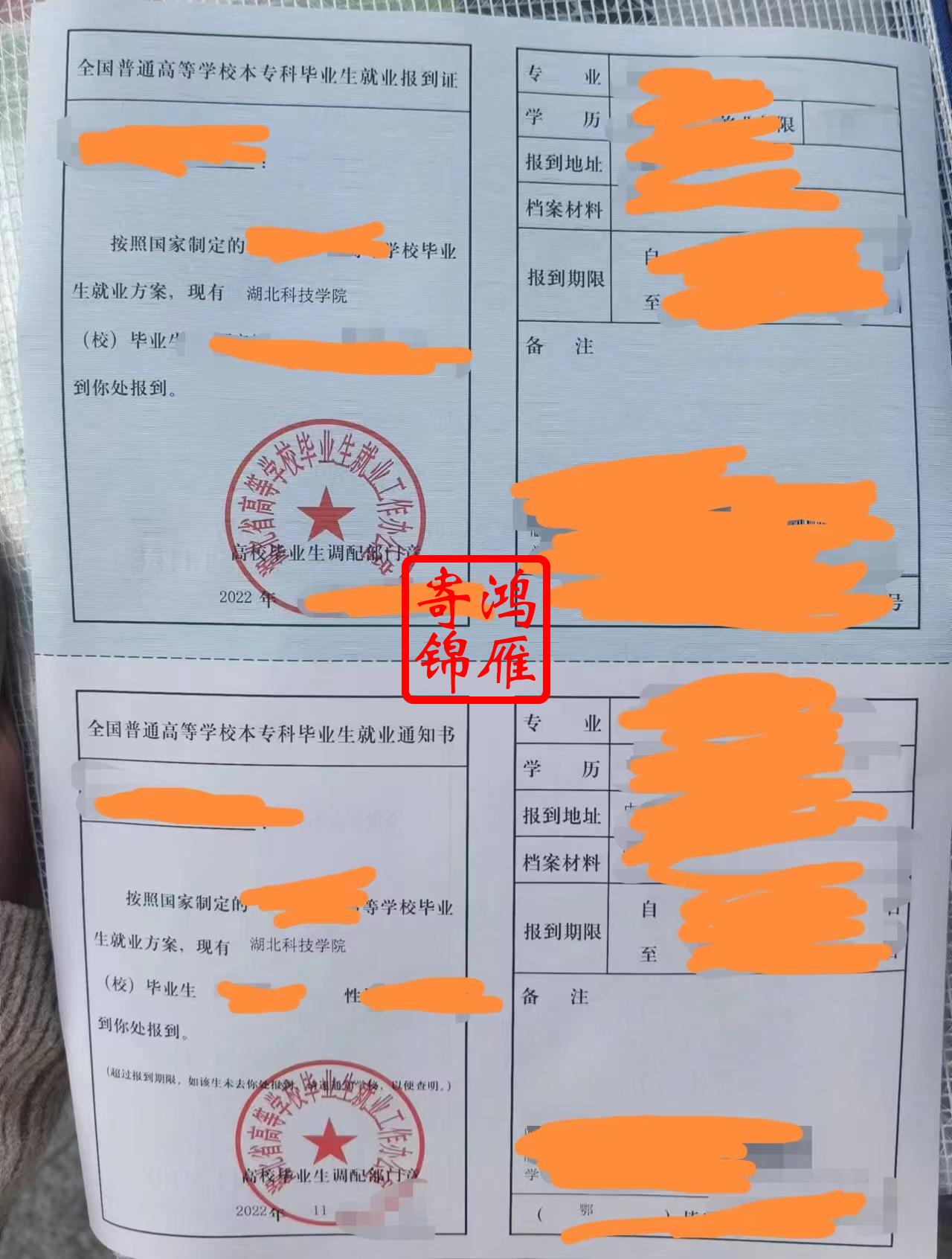 湖北科技学院就业报到证补办案例.jpg